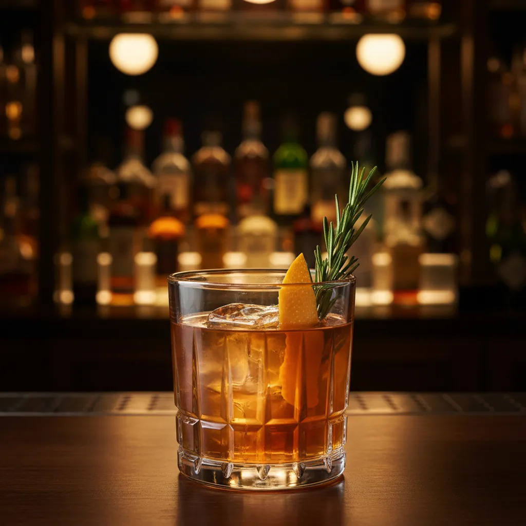 Jiwa Signature Cocktail — amber kleur met citrus
