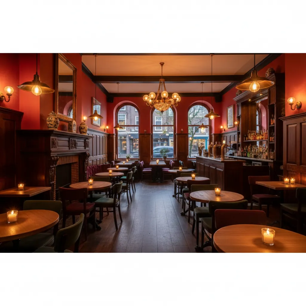 Interieur Jiwa Social Club — warme sfeer, kaarslicht en donker hout